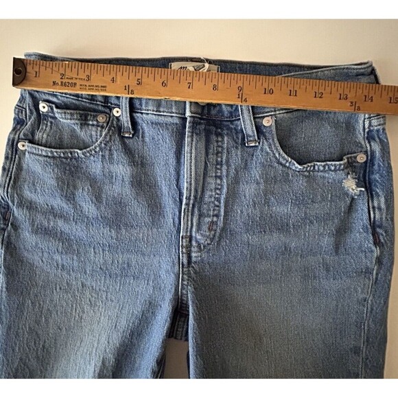 Madewell The Mid Rise Perfect Vintage Jeans 28 in Ainsdale Wash Knee Rip Edition - Picture 9 of 12